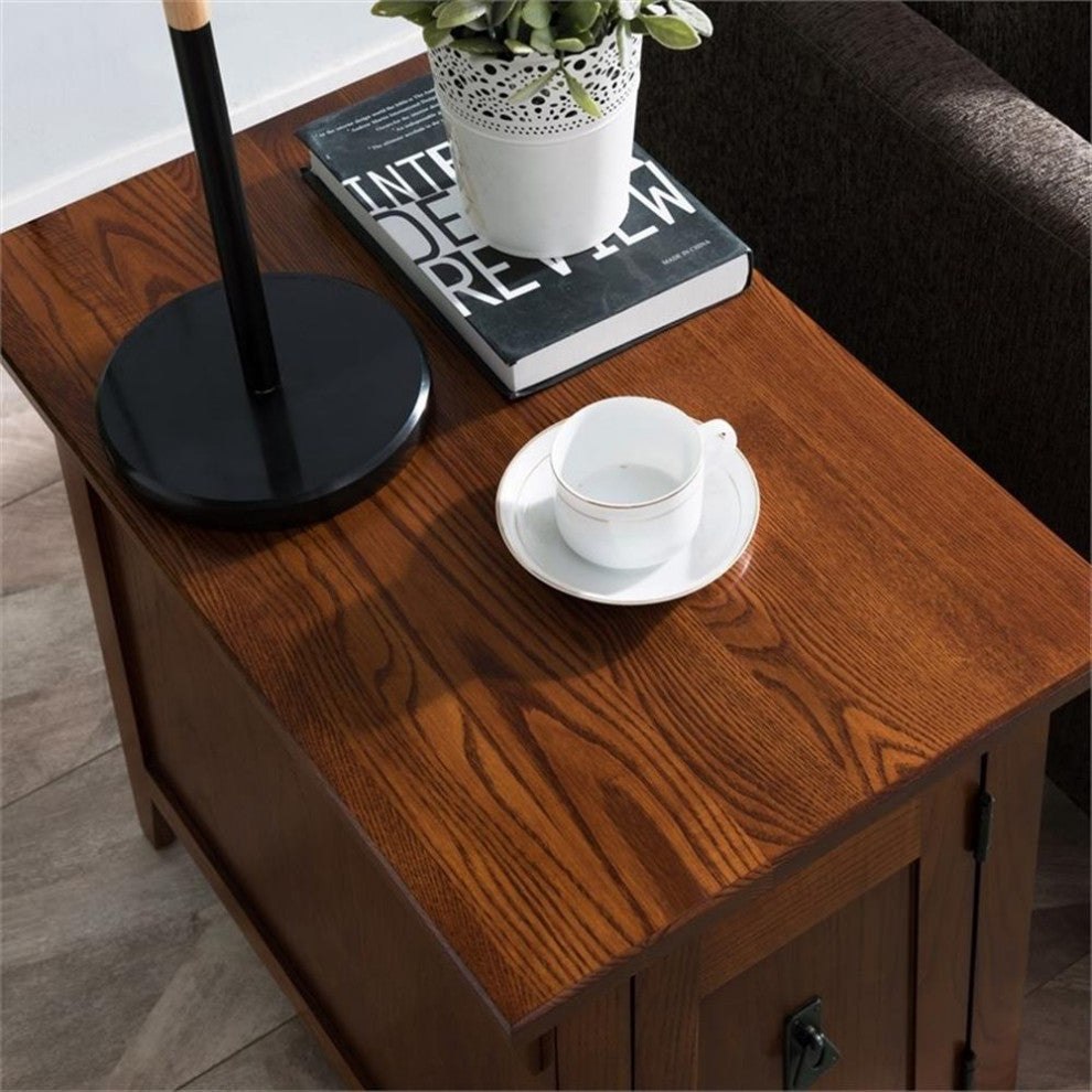 Leick Furniture Favorite Finds Mission Cabinet Wood End Table in Brown/Russet