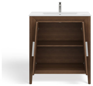 The Gellar Bathroom Vanity, Brown, 30", Single Sink, Freestanding