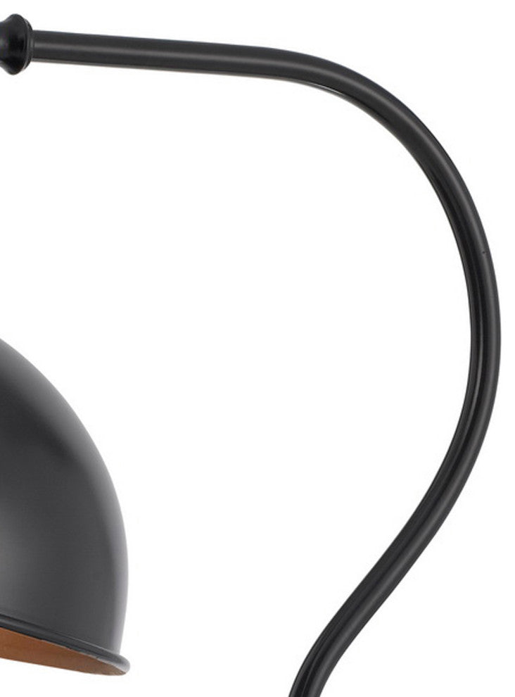 Benzara BM272206 25" Metal Curved Desk Lamp, Adjustable Shade, Bronze Black