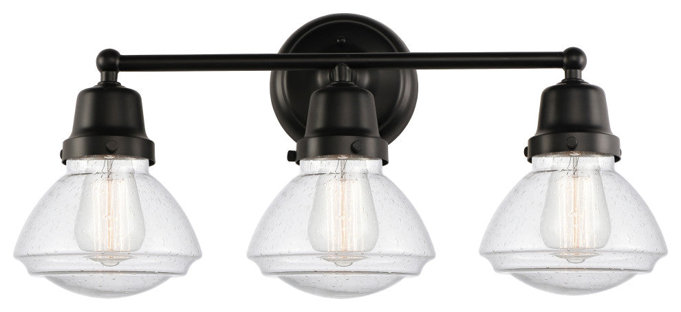 Innovations 623-3W-BK-G324 3-Light Bath Vanity Light, Matte Black