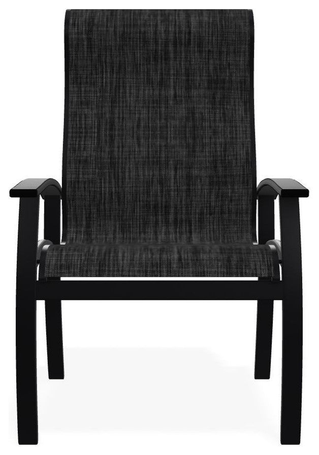Belle Isle Sling Outdoor Dining Chair, Augustine Shadow/Black