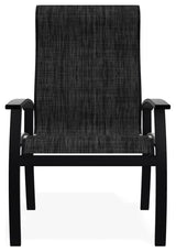 Belle Isle Sling Outdoor Dining Chair, Augustine Shadow/Black
