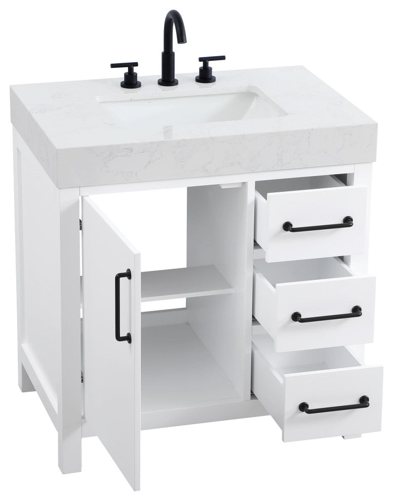 Home Living 32" Single Bathroom Vanity, White