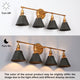 LNC Modern 4-Light Bathroom Vanity Light, Antique Brushed Gold/Gray