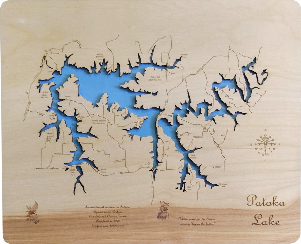 Patoka Lake, Indiana-Wood Lake Map, Small Standout
