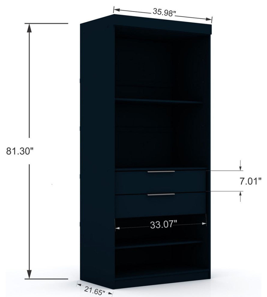 Mulberry Open 1 Sectional Closet, Tatiana Midnight Blue