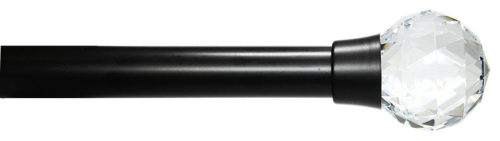 Linen Avenue Cut Acrylic Single Curtain Rod Set,28 to 48-Inch,Matte Black