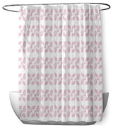 70"Wx73"L Holly Stripes Shower Curtain, Light Pink