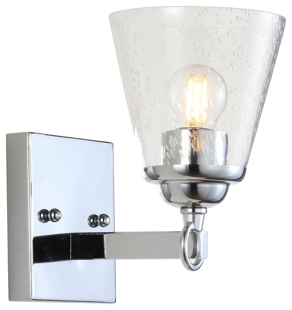 Marion Hurricane Metal, Glass Vanity Light, Chrome, 1-Light