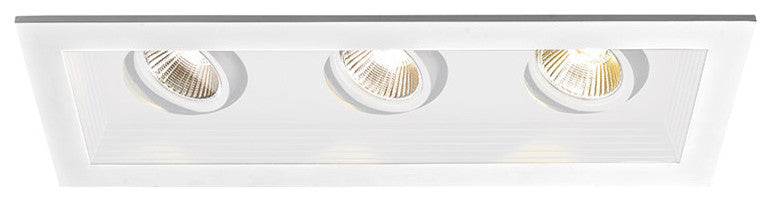 Mini Multiple LED Three-Light Remodel Housing With and-Light 4000K Flood, White