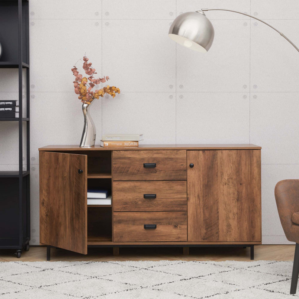 Wooden Sideboard with 2 Doors and 3 Drawers