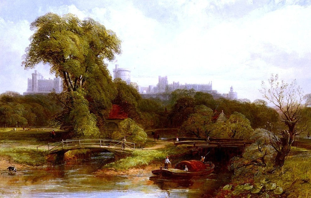 Thomas Creswick A View Of Windsor Castle, 18"x27" Wall Decal