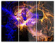 "Wings of Angels Blue in Black" Digital Metal Wall Art, 3 Panels, 36"x28"