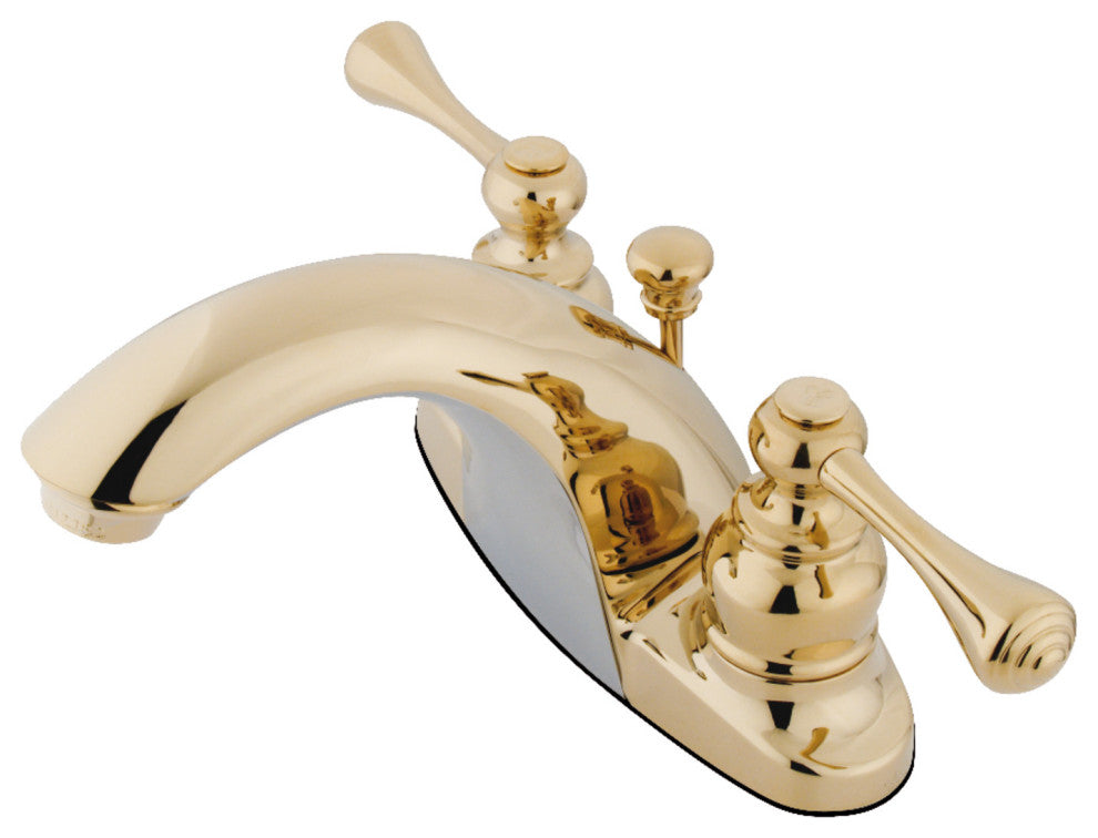 Kingston Brass 4" Centerset Bathroom Faucet, Polished Brass