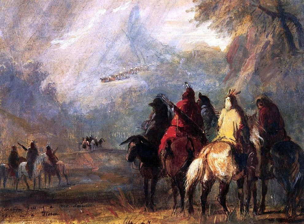 Alfred Jacob Miller Caravan Passing a Mountain Gorge in a Storm Wall Decal
