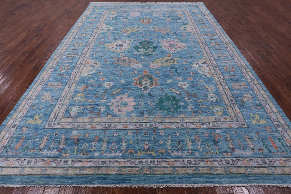 10' 3" X 14' 2" Turkish Oushak Hand Knotted Wool Rug - Q13276