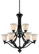 Z-Lite Lagoon 9 Light Chandelier, Matte Black, Matte Opal, 703-9-MB