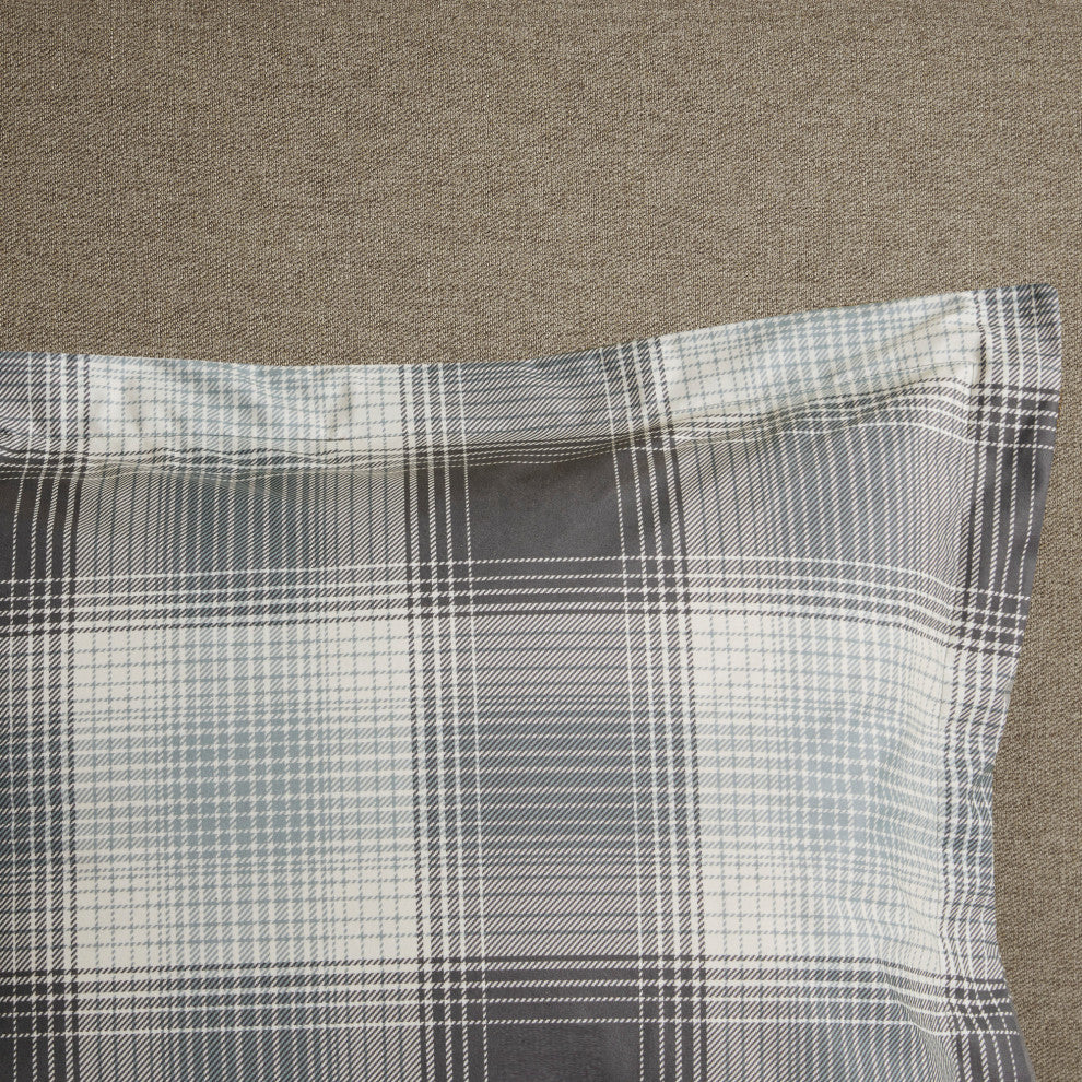 Woolrich Woodsman Plaid Soft Spun Comforter Mini Set, Liber Grey
