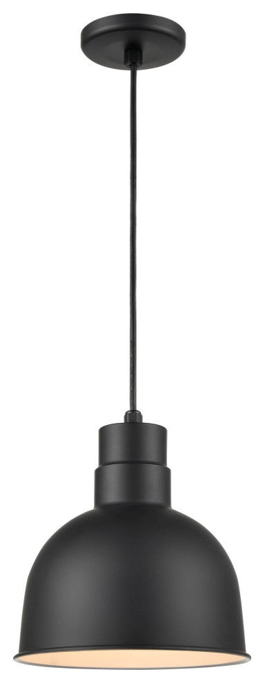 R Series Collection 1 Light 10 in. Satin Black RLM Pendant