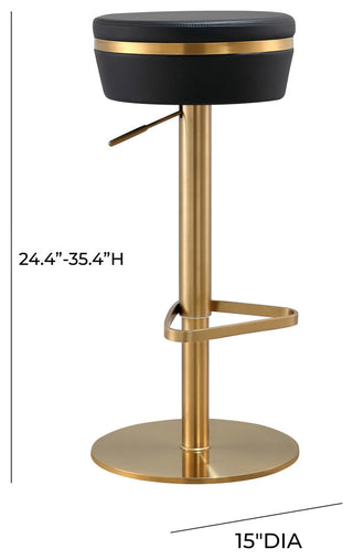 Astro Black and Gold Adjustable Stool