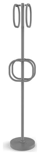 Towel Stand with 4 Integrated Towel Rings, Matte Gray