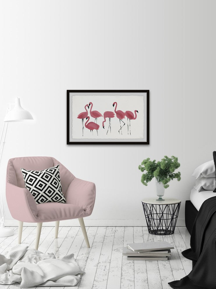 "Flamingo Art" Framed Painting Print, 18"x12"