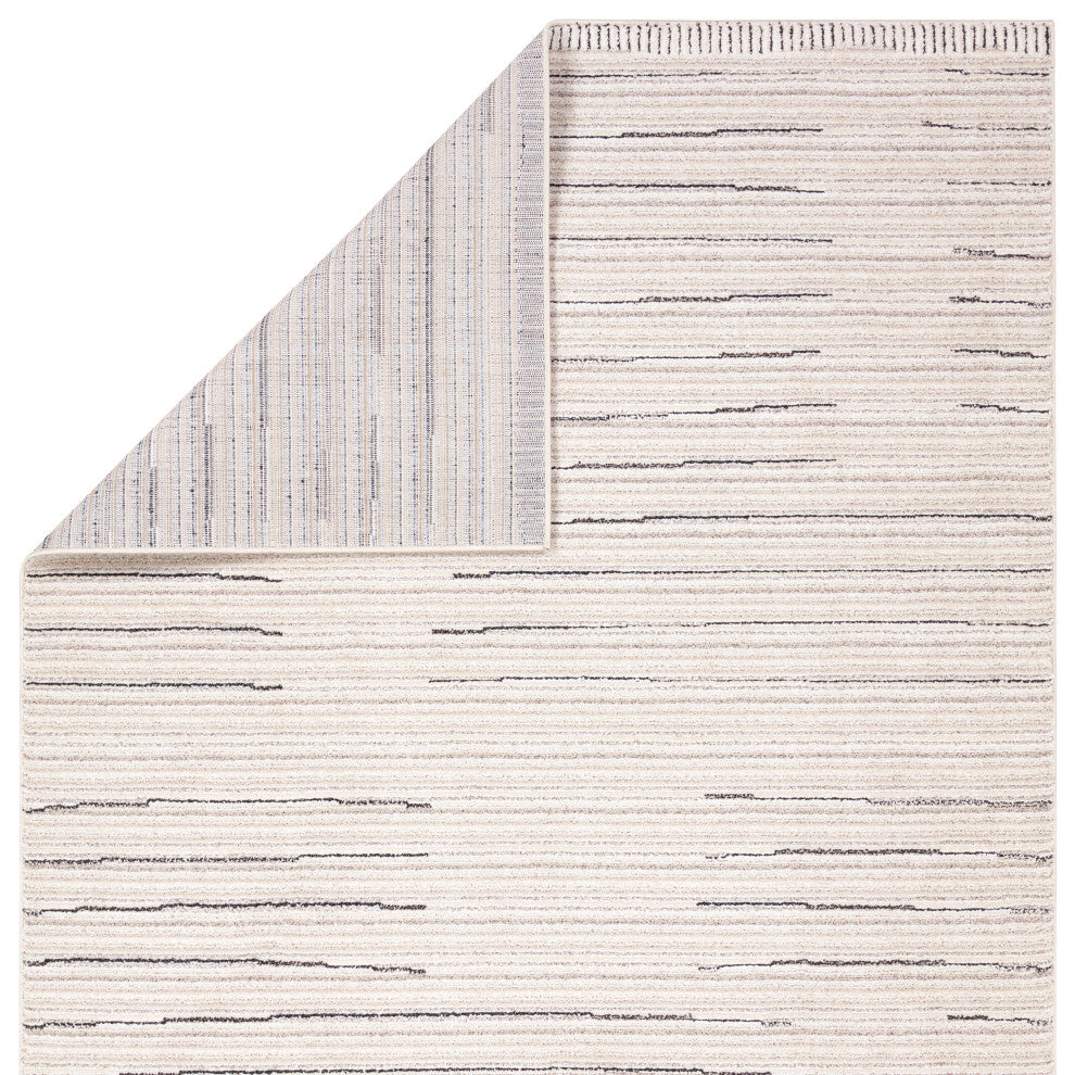 Label J Regious EVA02 Striped Ivory Area Rug, 5'x8'