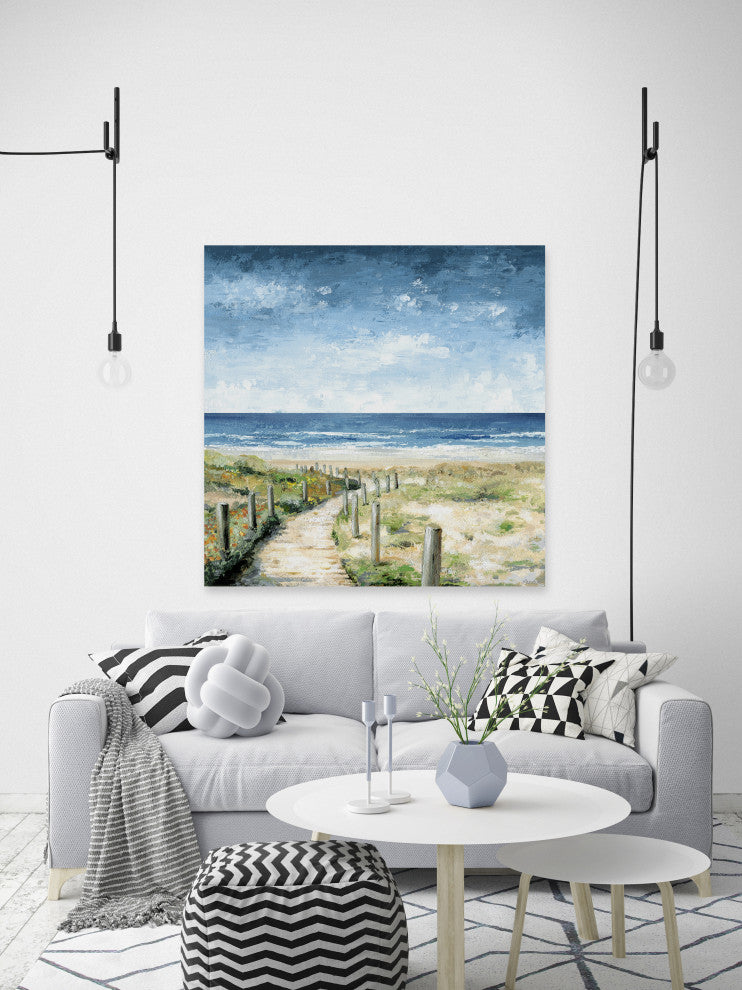 "Beautiful Path" Painting Print on Wrapped Canvas, 18x18