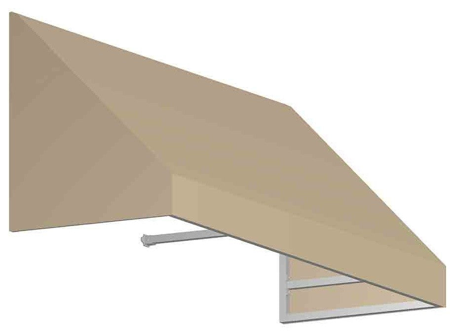 Awntech 5'' New Yorker Acrylic Fabric Fixed Awning, Tan