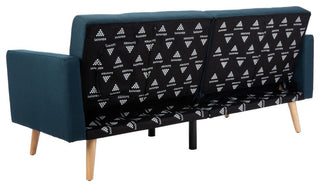 Safavieh Murray Foldable Futon W Pillow, Navy/Natural