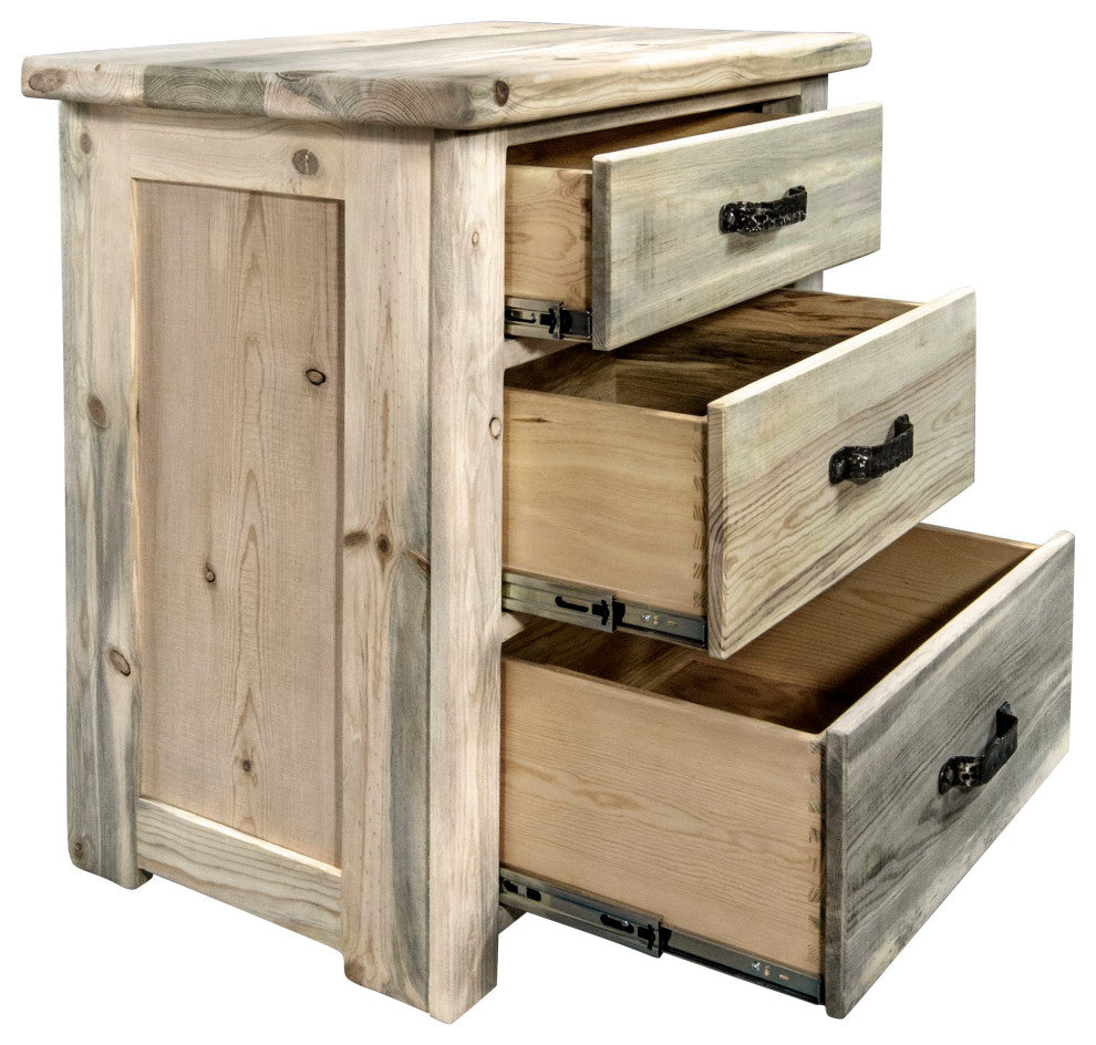 Big Sky Collection Rugged Sawn 3 Drawer Chest of Drawers, Natural