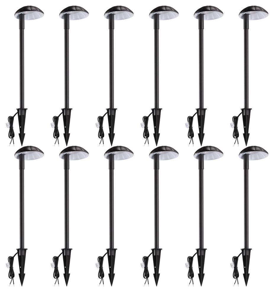 12-Pack Low Voltage Pathway Lights, 5W LED Landscape Lighting