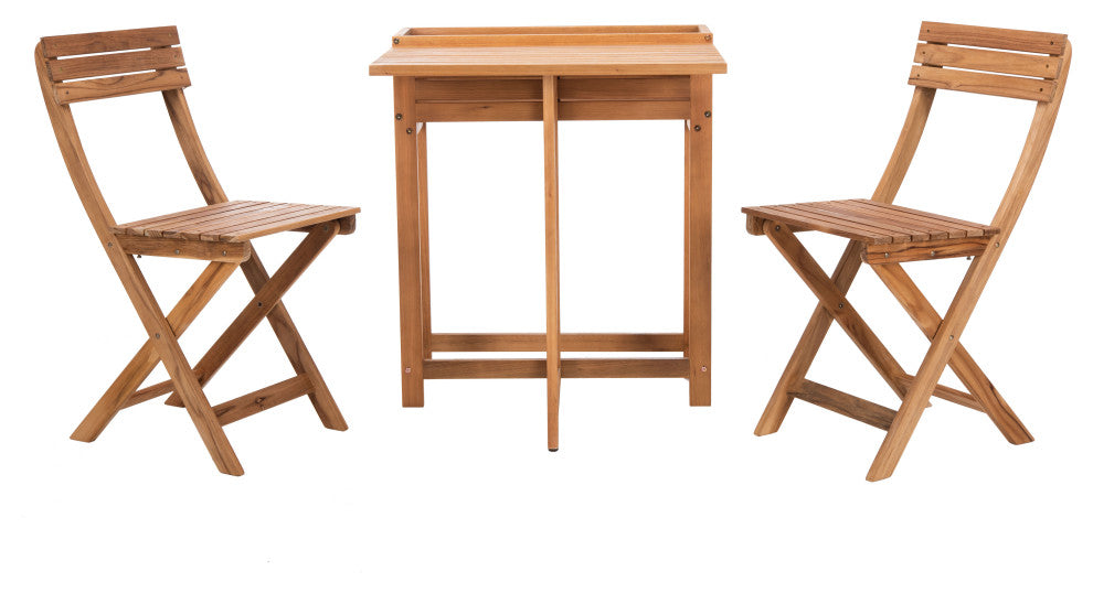 Safavieh Walten Flower Shelf 3-Piece Bistro Set Natural