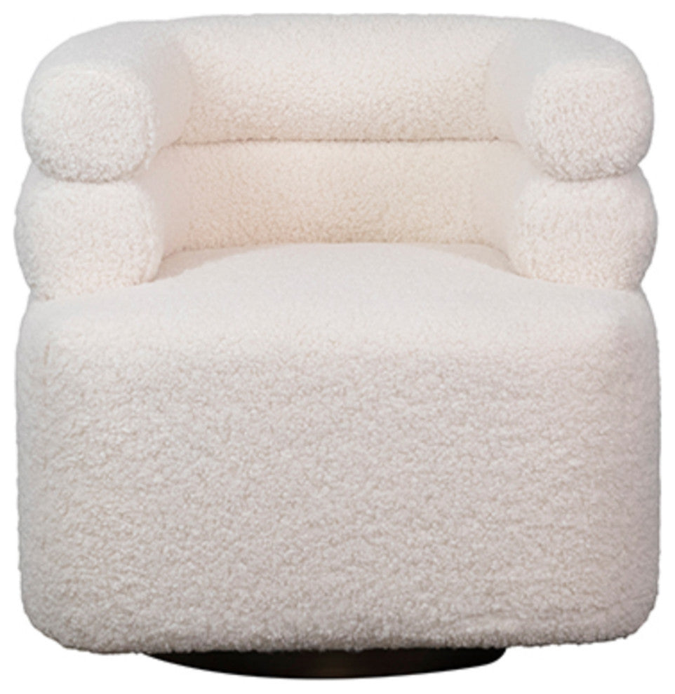 White Faux Sheep Jolla Swivel Chair
