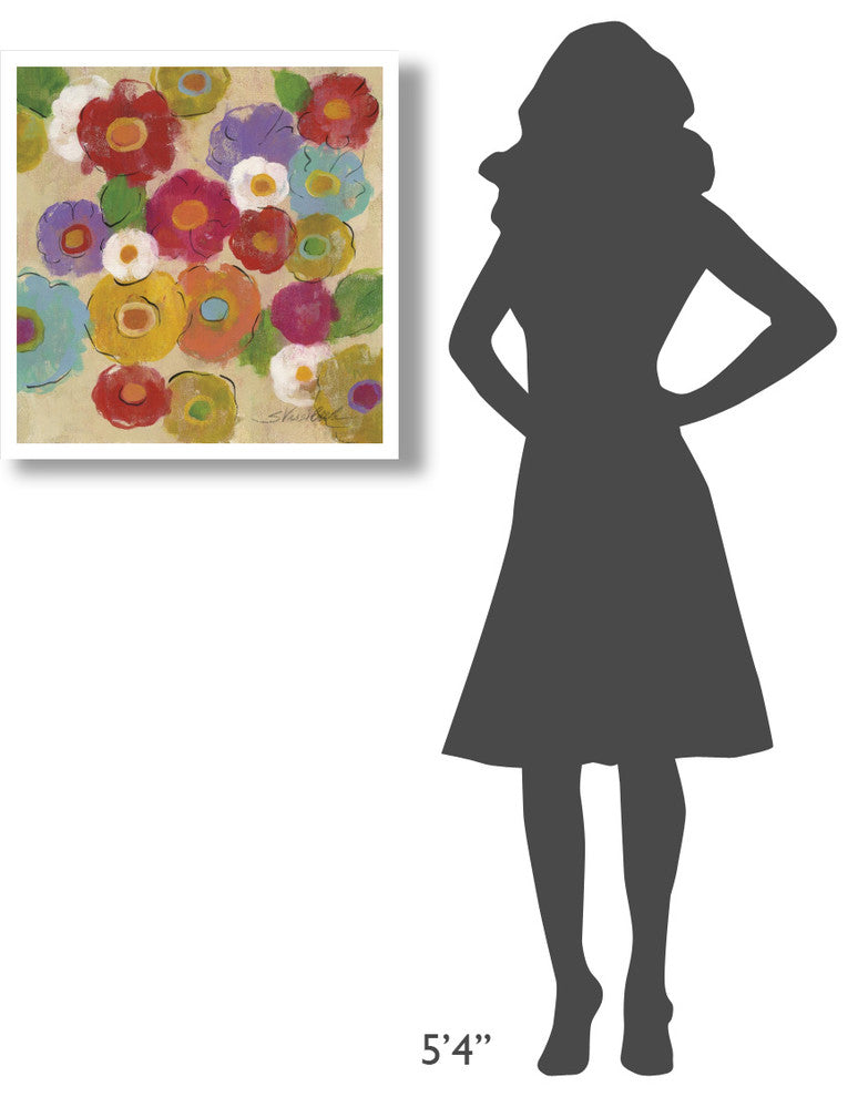 "Bohemian Bouquet II" Digital Paper Print by Silvia Vassileva, 26"x26"