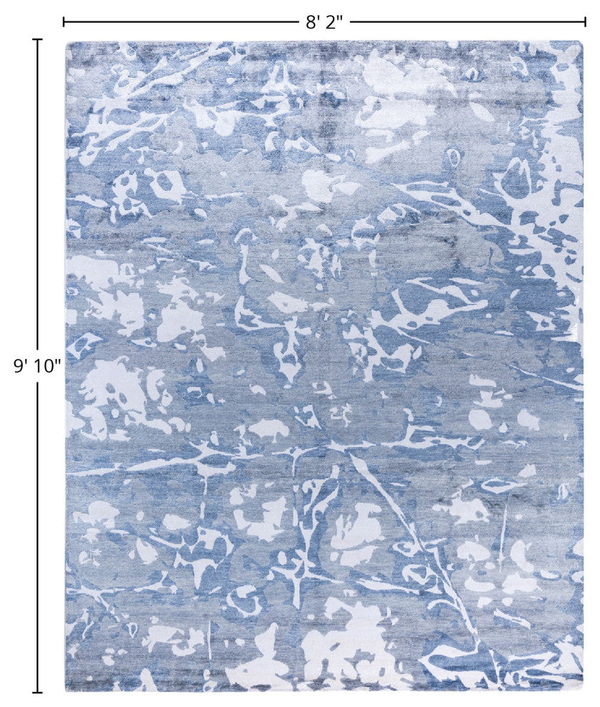 Modern, One-of-a-Kind Hand-Knotted Area Rug - Light Gray, 8' 2" x 9' 10"