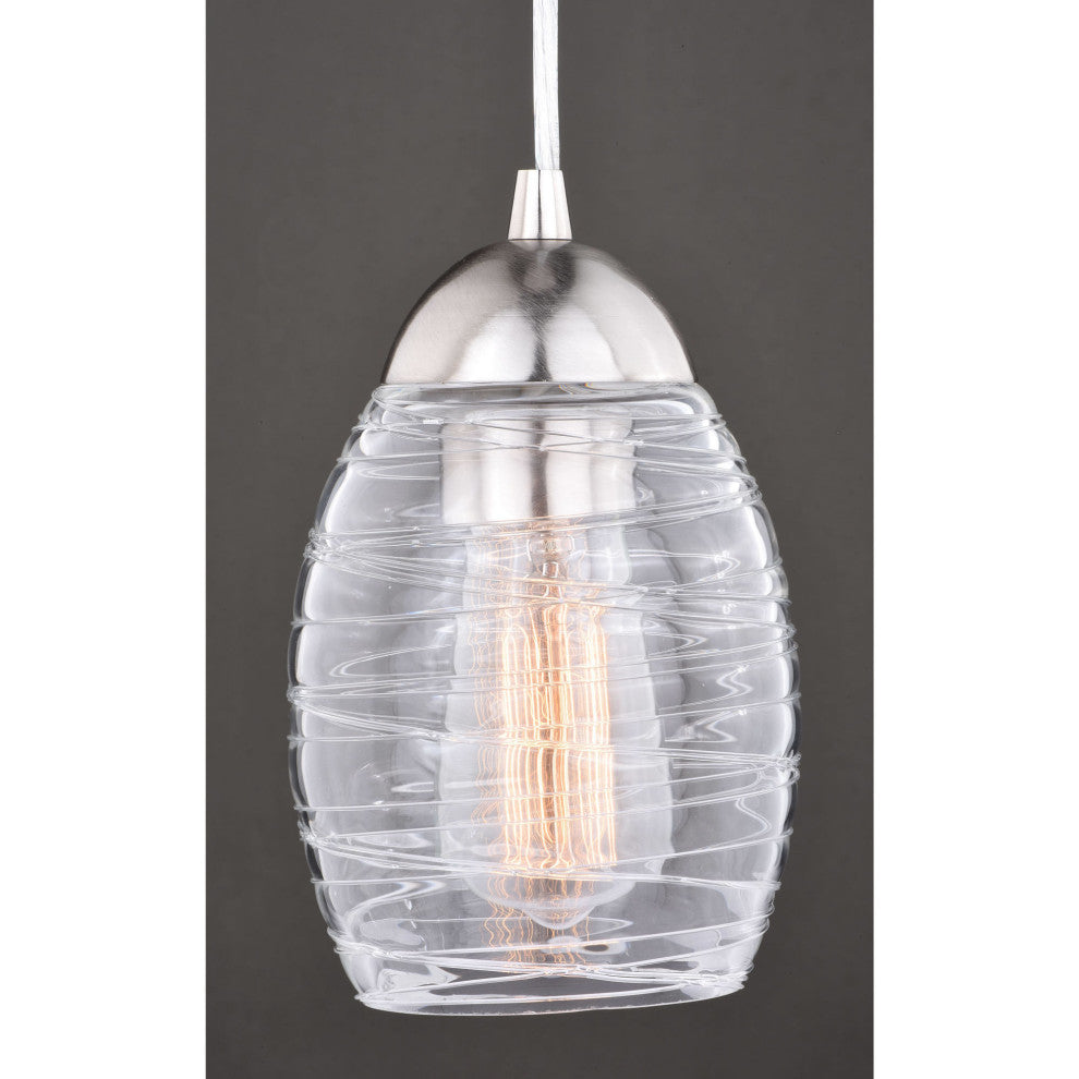 Vaxcel Lighting P0271 Isley 1 Light 5"W Pendant - Satin Nickel
