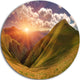 Sunrise Over Green Mountains, Landscape Photo Round Wall Art, 23"