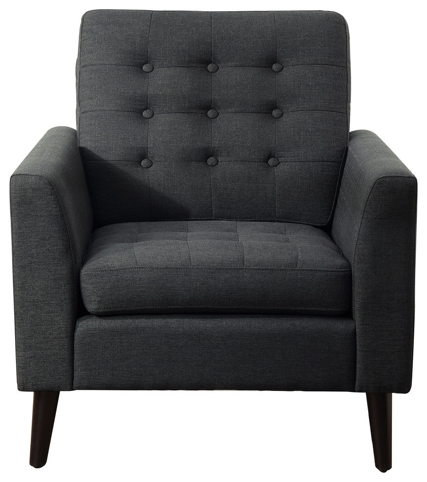 Estrella Tufted Armchair, Charcoal