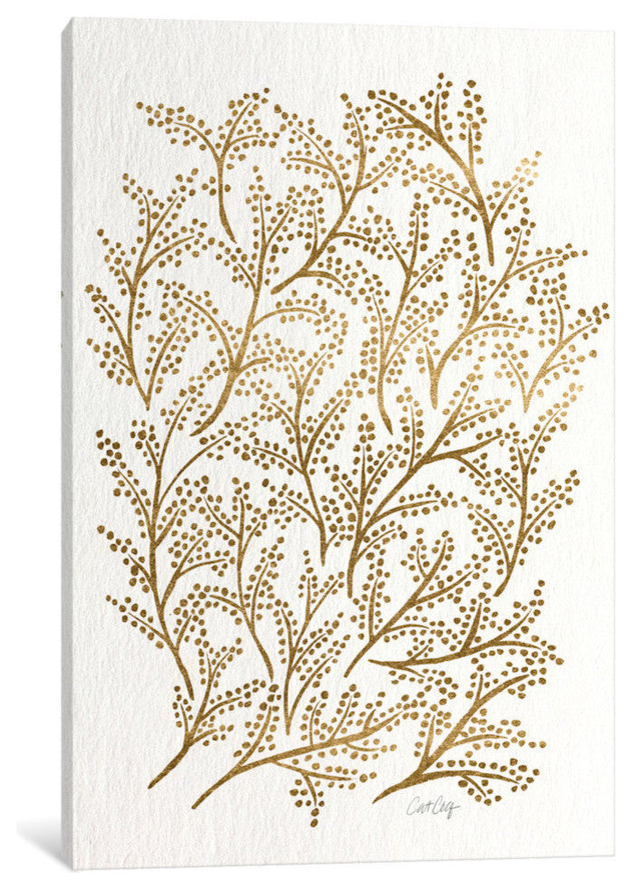 "Gold Branches Artprint" by Cat Coquillette, 18x12x1.5