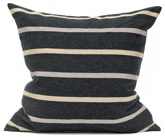 Espresso Stripe Cushion Cover, 20" X 20"