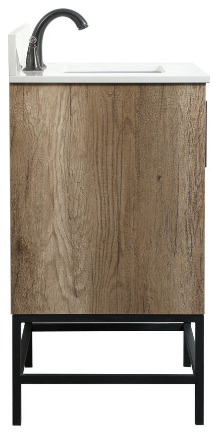 Home Living 19" Modern Natural Oak-Light Bathroom Vanity
