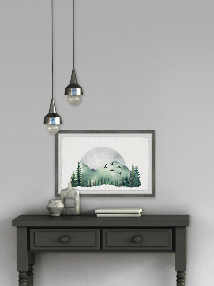 "Serene Forest" Framed Painting Print, 18x12