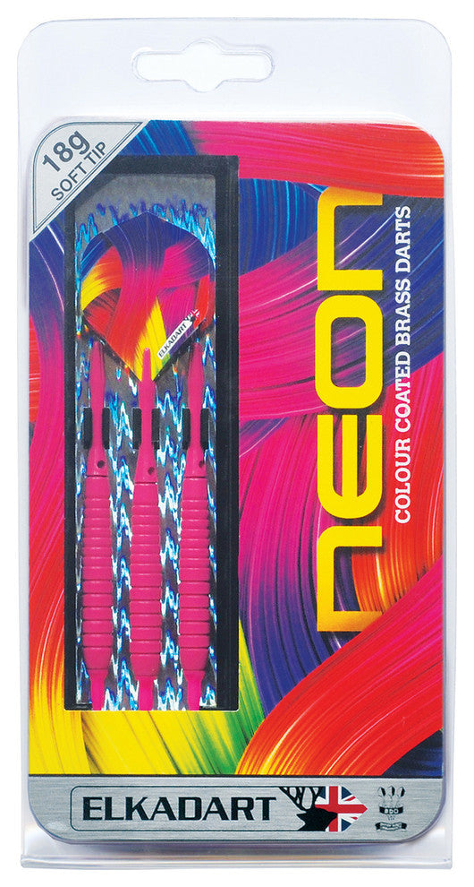 Elkadart Neon Pink Soft Tip Darts, 18 Grams