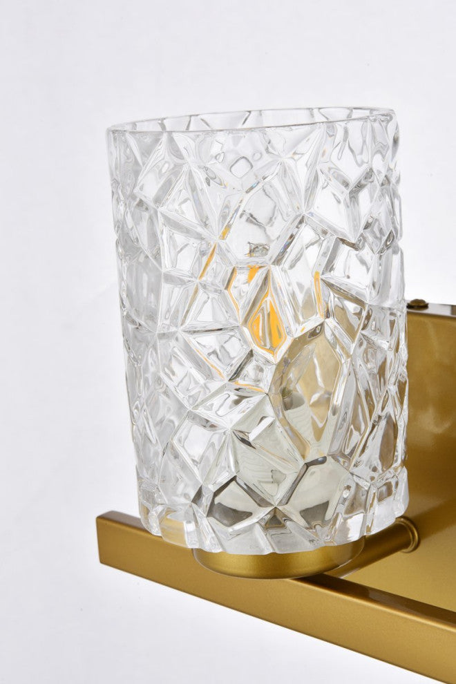 Conor 1-Light Bath Sconce, Brass With Clear Shade