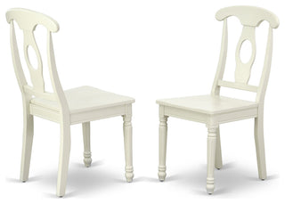 5Pc Dining Set, Table, 4 Chairs, Asian Hardwood Seat, Linen White