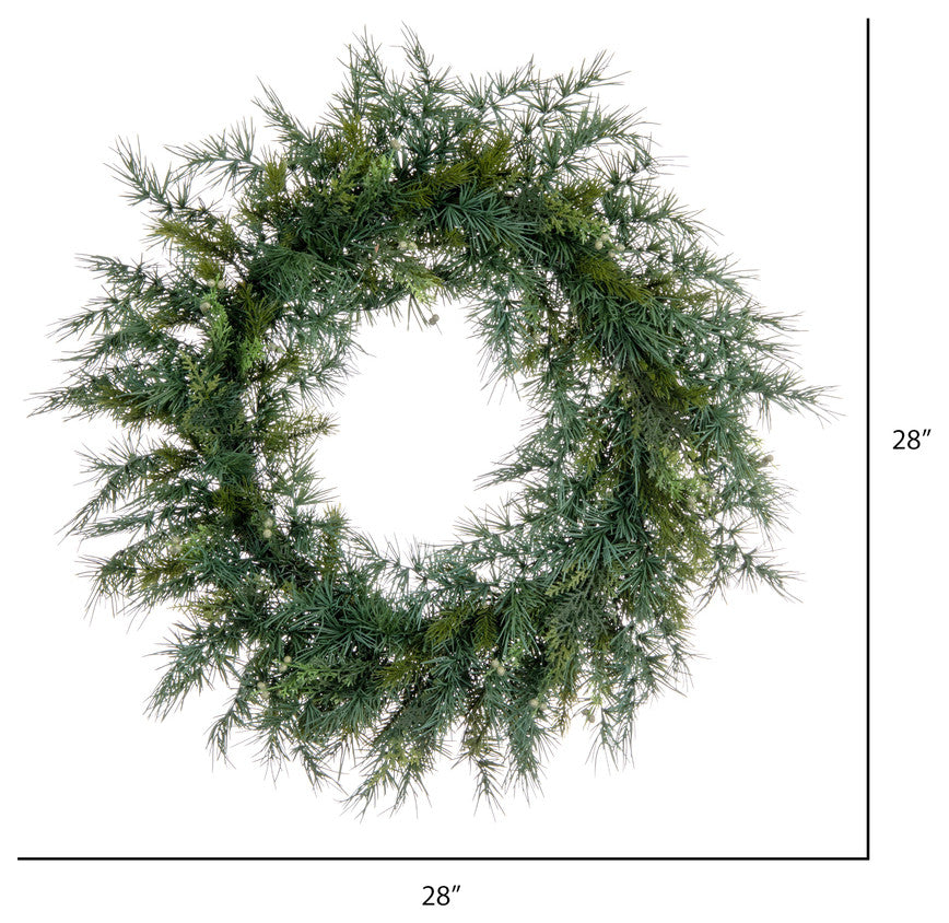 Vickerman 28" Mixed Fern Cedar Wreath