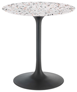 Lippa 28" Round Terrazzo Dining Table, Black White