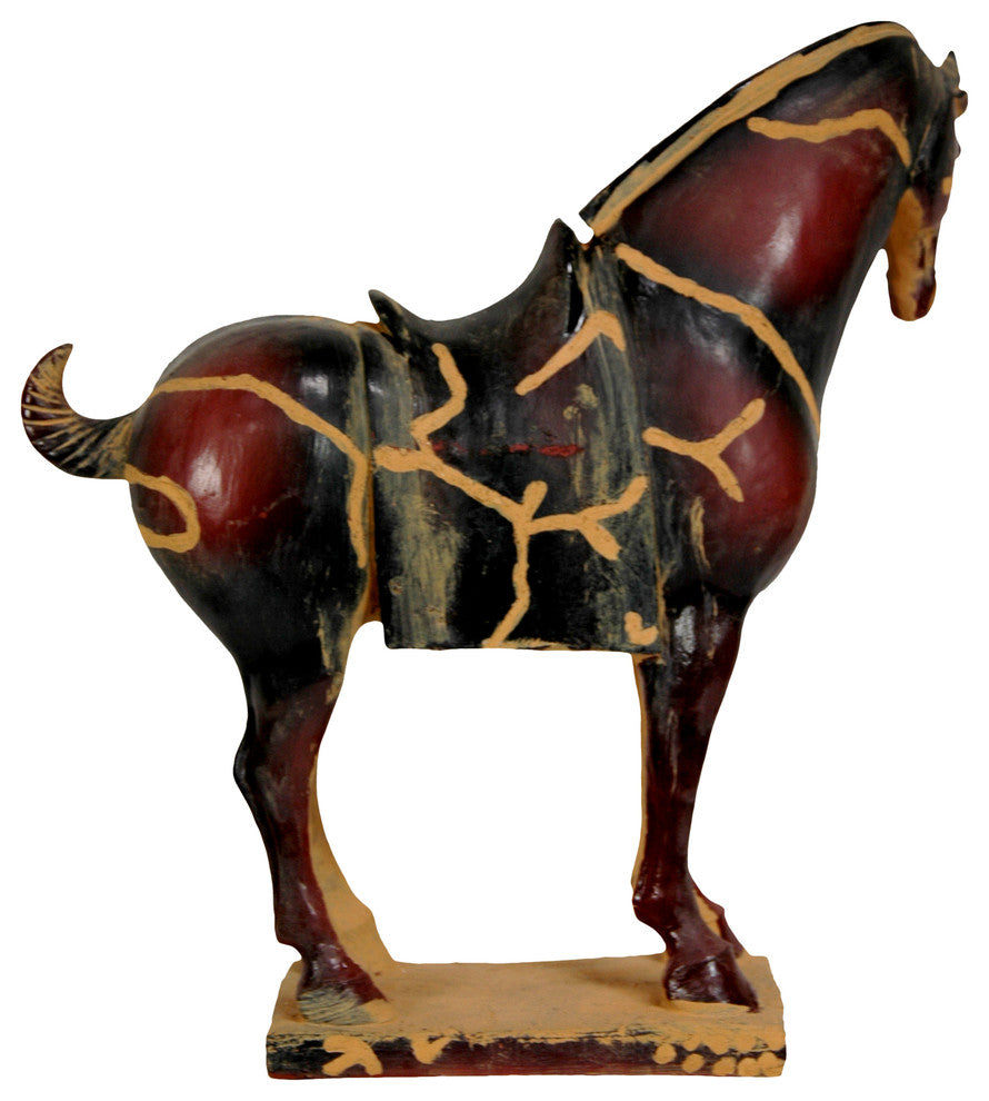 13" Chinese Tang Tomb Horse Statue