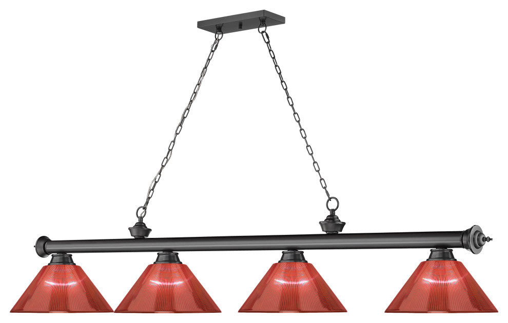Zlite 2306-4BP-ARBG 4-Light Billiard, Burgundy